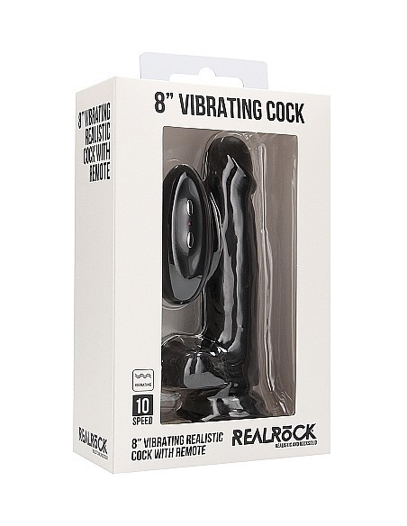 Realistyczny wibrator With Scrotum - Black 8'' - Wibratory Realistyczne - 2