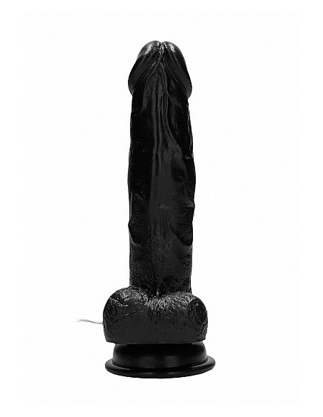 Realistyczny wibrator With Scrotum - Black 8'' - Wibratory Realistyczne - 4