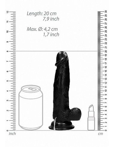 Realistyczny wibrator With Scrotum - Black 8'' - Wibratory Realistyczne - 8