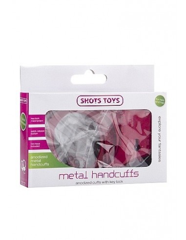 Kajdanki erotyczne Metal Handcuffs - Red - Kajdanki erotyczne - 3