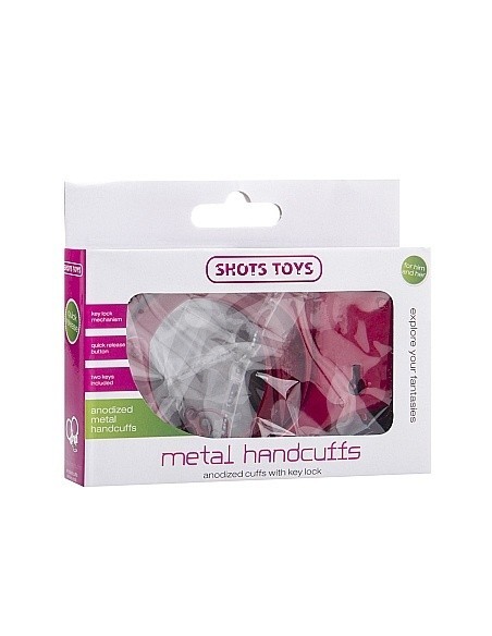 Kajdanki erotyczne Metal Handcuffs - Red - Kajdanki erotyczne - 3