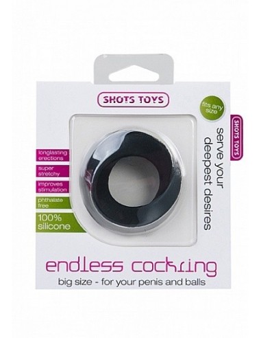 Pierścień na Penisa na penisa Endless Cockring - Big - Black - Pierścienie erekcyjne niewibrujące - 2