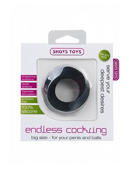 Pierścień na Penisa na penisa Endless Cockring - Big - Black - Pierścienie erekcyjne niewibrujące - 2