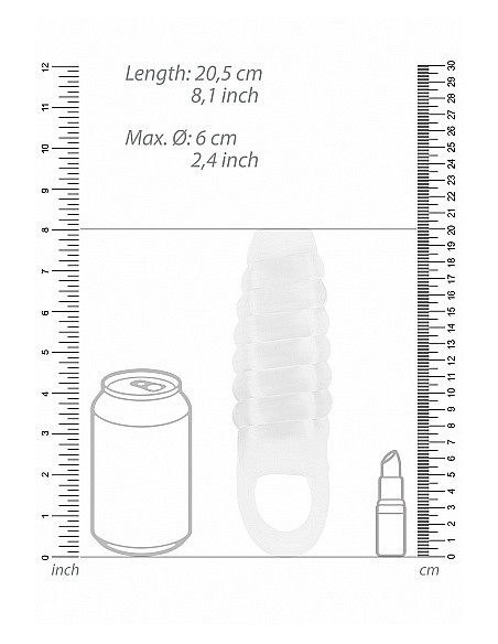 Nakładka Na Penisa No.21 - Dong Extension - Transparent - Przedłużki i nakładki na penisa - 4