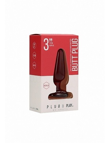 Korek analny zatyczka Butt Plug - Basic - 3 Inch - Acrylic - Korki analne pozostałe - 2