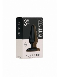 Korek analny zatyczka Butt Plug - Basic - 3 Inch - Black - Korki analne pozostałe - 1 2