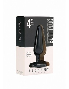 Korek analny zatyczka Butt Plug - Basic - 4 Inch - Black - Korki analne pozostałe - 1 2