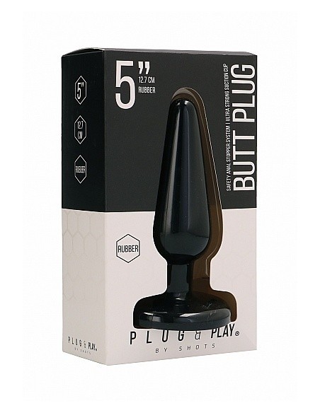 Korek analny zatyczka Butt Plug - Basic - 5 Inch - Black - Korki analne pozostałe - 2