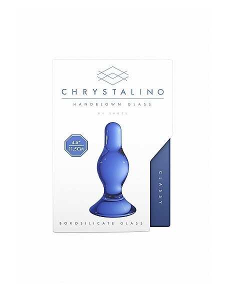 Szklany plug analny Classy - Blue - Korki analne szklane - 3