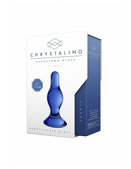 Szklany plug analny Classy - Blue - Korki analne szklane - 4