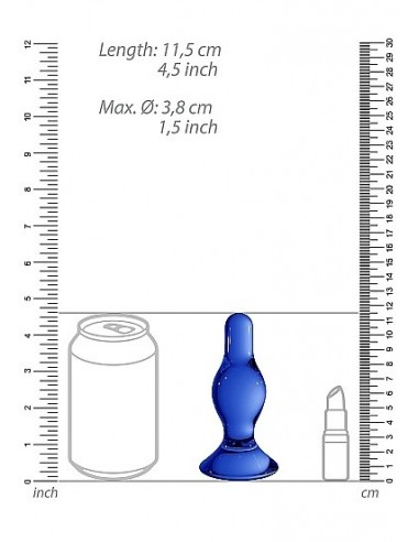 Szklany plug analny Classy - Blue - Korki analne szklane - 5
