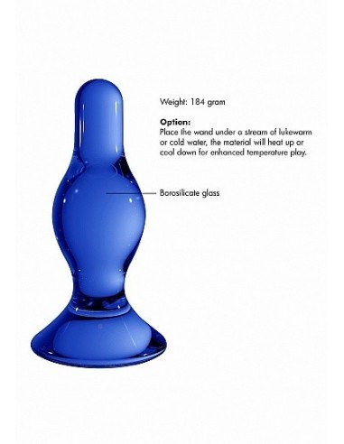 Szklany plug analny Classy - Blue - Korki analne szklane - 9