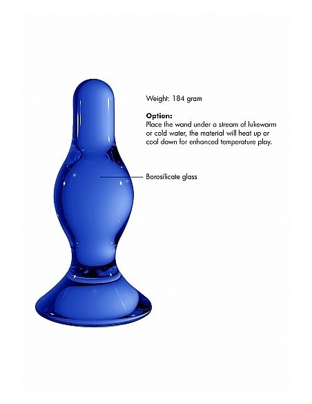 Szklany plug analny Classy - Blue - Korki analne szklane - 9