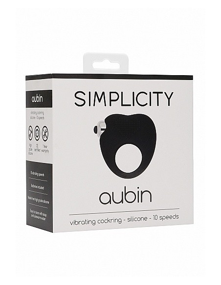 Pierścien erekcyjny wibrujący AUBIN Czarny - Pierścienie erekcyjne wibrujące - 2