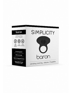 Pierścien erekcyjny wibrujący BARON Czarny - Pierścienie erekcyjne wibrujące - 1 2