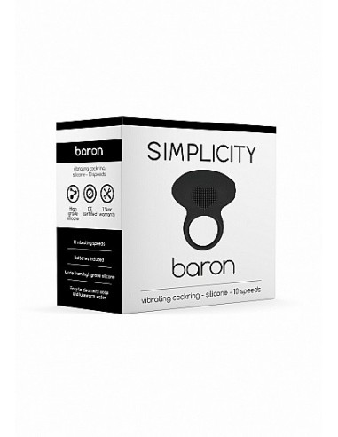 Pierścien erekcyjny wibrujący BARON Czarny - Pierścienie erekcyjne wibrujące - 2