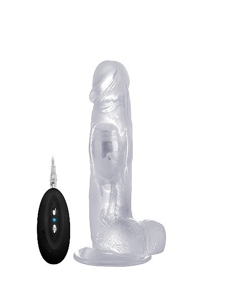 Realistyczny wibrator With Scrotum - Transparent 8'' - Wibratory Realistyczne - 1