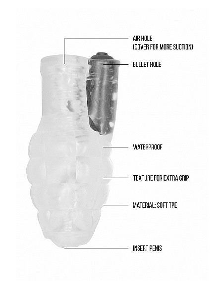 Nakładka Wibrująca No.22 Stroker Translucent - Przedłużki i nakładki na penisa - 12