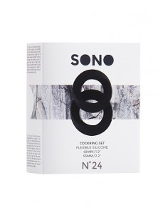 Zestaw pierścieni erekcyjnych na penisa No.24 - Cockring Set - Black - Pierścienie erekcyjne niewibrujące - 1 2