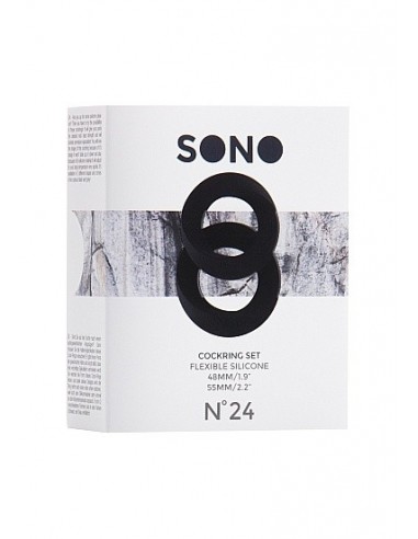 Zestaw pierścieni erekcyjnych na penisa No.24 - Cockring Set - Black - Pierścienie erekcyjne niewibrujące - 2