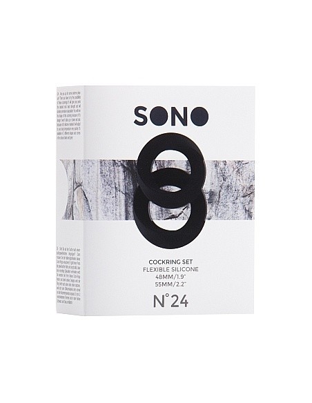 Zestaw pierścieni erekcyjnych na penisa No.24 - Cockring Set - Black - Pierścienie erekcyjne niewibrujące - 2