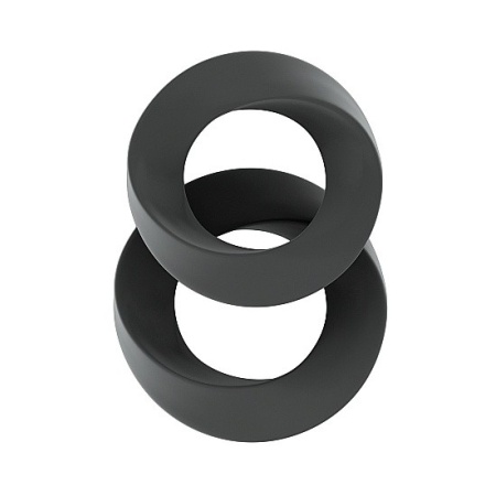 Pierścienie erekcyjne No.24 Cockring Set Grey - silikonowy zestaw w kształcie ósemki, średnice wewnętrzne 2,8 cm i 3,2 cm - 1