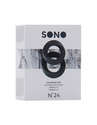 Zestaw pierścieni erekcyjnych na penisa No.24 - Cockring Set - Grey - Pierścienie erekcyjne niewibrujące - 2