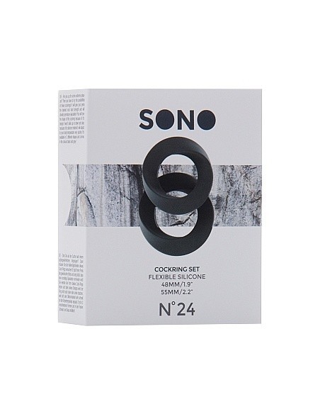 Zestaw pierścieni erekcyjnych na penisa No.24 - Cockring Set - Grey - Pierścienie erekcyjne niewibrujące - 2
