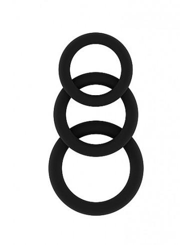 Zestaw pierścieni erekcyjnych na penisa No.25 - Cockring Set - Black - Pierścienie erekcyjne niewibrujące - 1