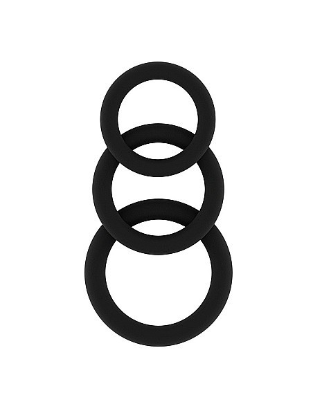 Zestaw pierścieni erekcyjnych na penisa No.25 - Cockring Set - Black - Pierścienie erekcyjne niewibrujące - 1