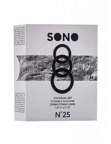 Zestaw pierścieni erekcyjnych na penisa No.25 - Cockring Set - Black - Pierścienie erekcyjne niewibrujące - 3