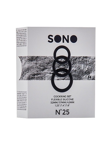 Zestaw pierścieni erekcyjnych na penisa No.25 - Cockring Set - Black - Pierścienie erekcyjne niewibrujące - 3