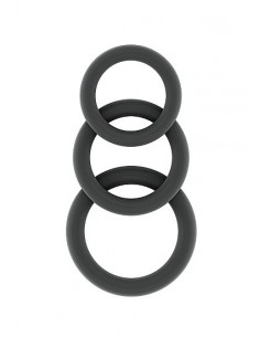 Zestaw pierścieni erekcyjnych na penisa No.25 - Cockring Set - Grey - Pierścienie erekcyjne niewibrujące - 1