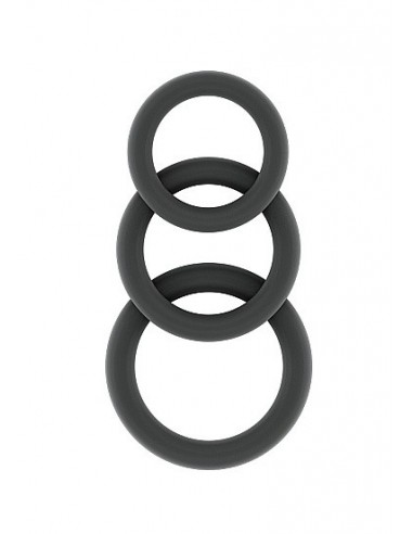 Zestaw pierścieni erekcyjnych na penisa No.25 - Cockring Set - Grey - Pierścienie erekcyjne niewibrujące - 1