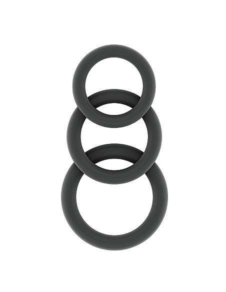 Zestaw pierścieni erekcyjnych na penisa No.25 - Cockring Set - Grey - Pierścienie erekcyjne niewibrujące - 1