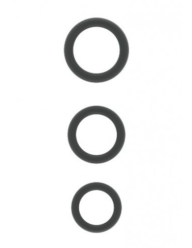 Zestaw pierścieni erekcyjnych na penisa No.25 - Cockring Set - Grey - Pierścienie erekcyjne niewibrujące - 3