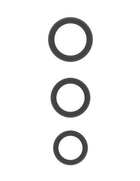 Zestaw pierścieni erekcyjnych na penisa No.25 - Cockring Set - Grey - Pierścienie erekcyjne niewibrujące - 3