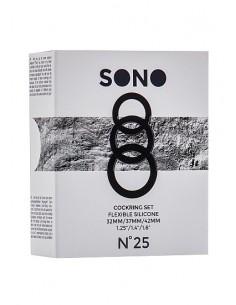 Zestaw pierścieni erekcyjnych na penisa No.25 - Cockring Set - Grey - Pierścienie erekcyjne niewibrujące - 1 2