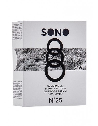 Zestaw pierścieni erekcyjnych na penisa No.25 - Cockring Set - Grey - Pierścienie erekcyjne niewibrujące - 2