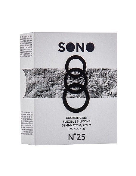 Zestaw pierścieni erekcyjnych na penisa No.25 - Cockring Set - Grey - Pierścienie erekcyjne niewibrujące - 2