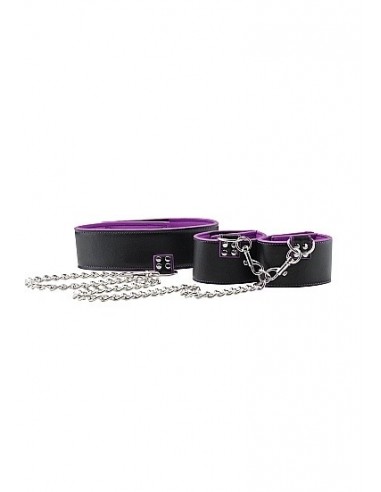 Kajdanki erotyczne Reversible Collar and Wrist Cuffs - Purple - Kajdanki erotyczne - 4
