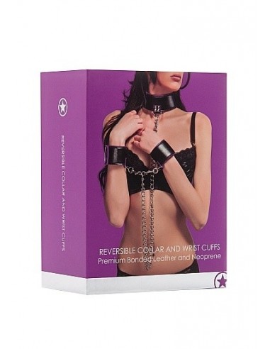 Kajdanki erotyczne Reversible Collar and Wrist Cuffs - Purple - Kajdanki erotyczne - 5