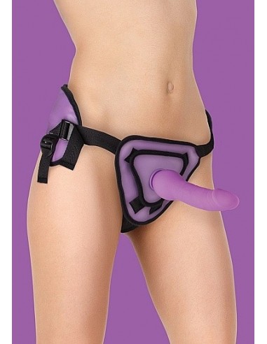 Dildo Na Pasku Deluxe Silicone Strap On - 8 Inch - Purple - Strap-ony, dilda na pasku bez wibracji - 1