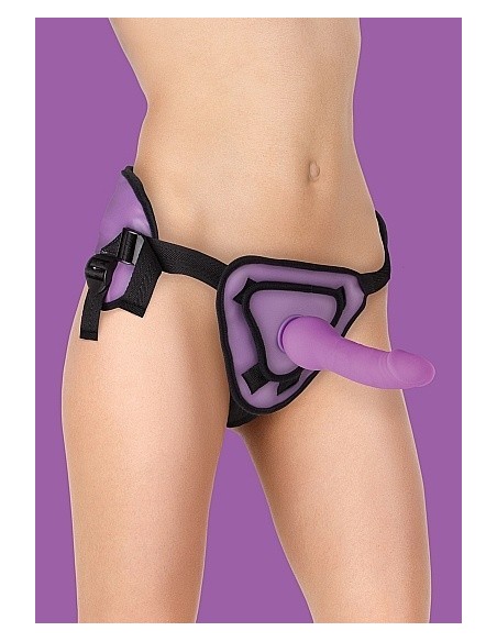 Dildo Na Pasku Deluxe Silicone Strap On - 8 Inch - Purple - Strap-ony, dilda na pasku bez wibracji - 1