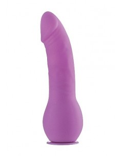 Dildo Na Pasku Deluxe Silicone Strap On - 8 Inch - Purple - Strap-ony, dilda na pasku bez wibracji - 1 2