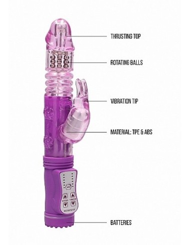 Wibrator króliczek Thrusting Rabbit - Purple - Wibratory Króliczki - 9