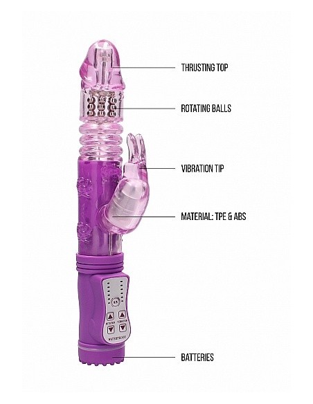 Wibrator króliczek Thrusting Rabbit - Purple - Wibratory Króliczki - 9