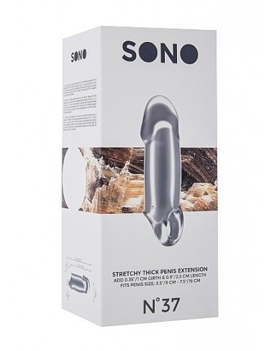 Nakładka Na Penisa No.37 - Stretchy Thick Penis Extension - Translucent - Przedłużki i nakładki na penisa - 3