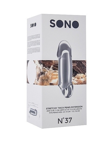 Nakładka Na Penisa No.37 - Stretchy Thick Penis Extension - Translucent - Przedłużki i nakładki na penisa - 3