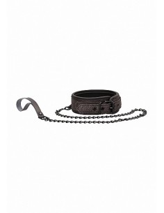 Obroża ze smyczą do seksu Ouch - Elegant Collar with Leash - Titanium Grey - Chokery, obroże i smycze - 1